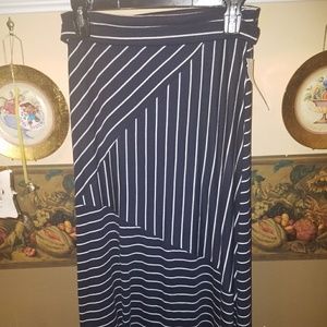 John Richard Navy/white maxi skirt